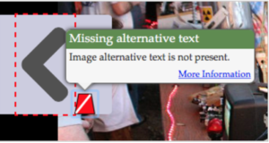 Wave's Missing Alternative Text tooltip